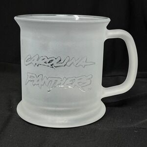 Carolina Panthers 1997 Vtg Coffee Mug Cup Frosted Glass Custom Edge D Handle